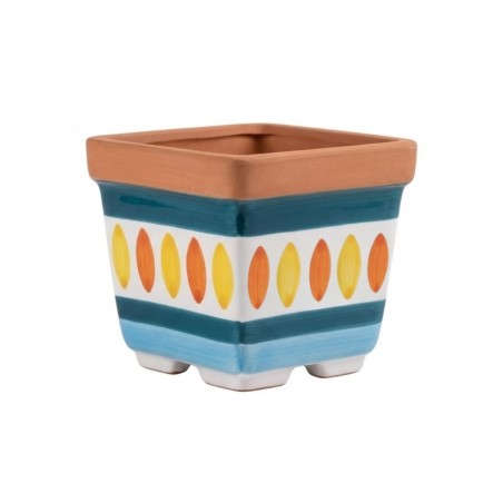 Square plant pot Solunto De Simone Sicilian handmade pottery Square plant pot Solunto De Simone Sicilian handmade pottery